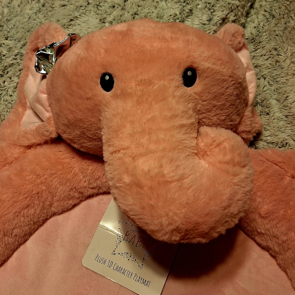 Baby girl, soft elephant play mat. Pink gift